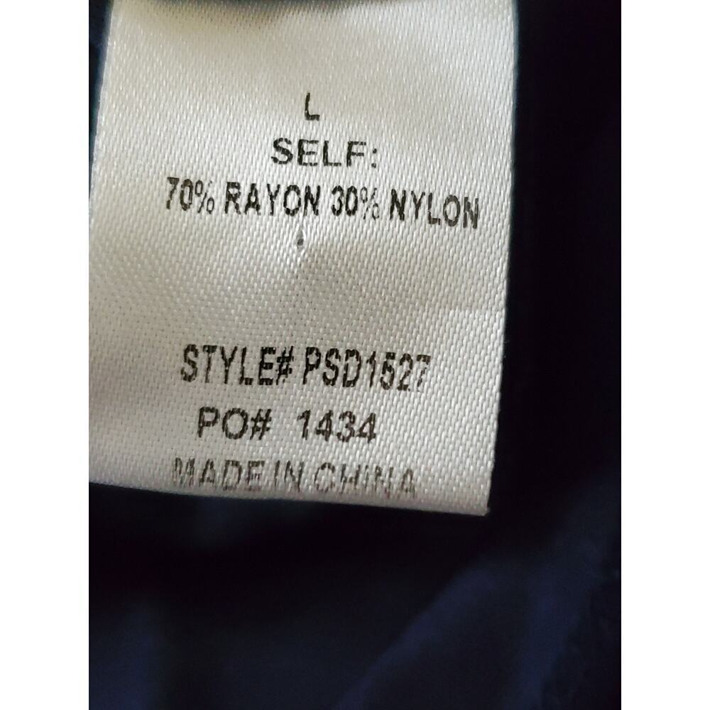 Bella Ella Women’s Navy Embroidered Midi Dress Size L Rayon Blend Boho Peasant - Picture 9 of 14